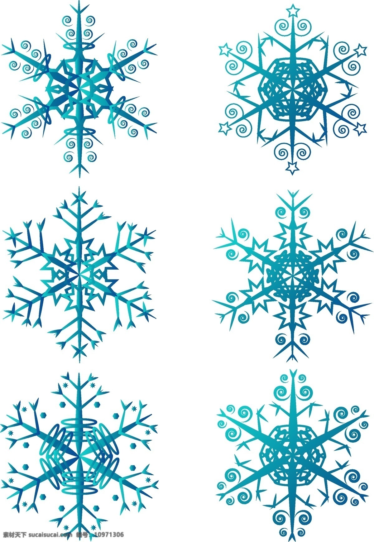 简约 冬季 冰雪 花 元素 商用 冬季雪花 圣诞雪花 蓝色雪花 简约雪花 冰雪花