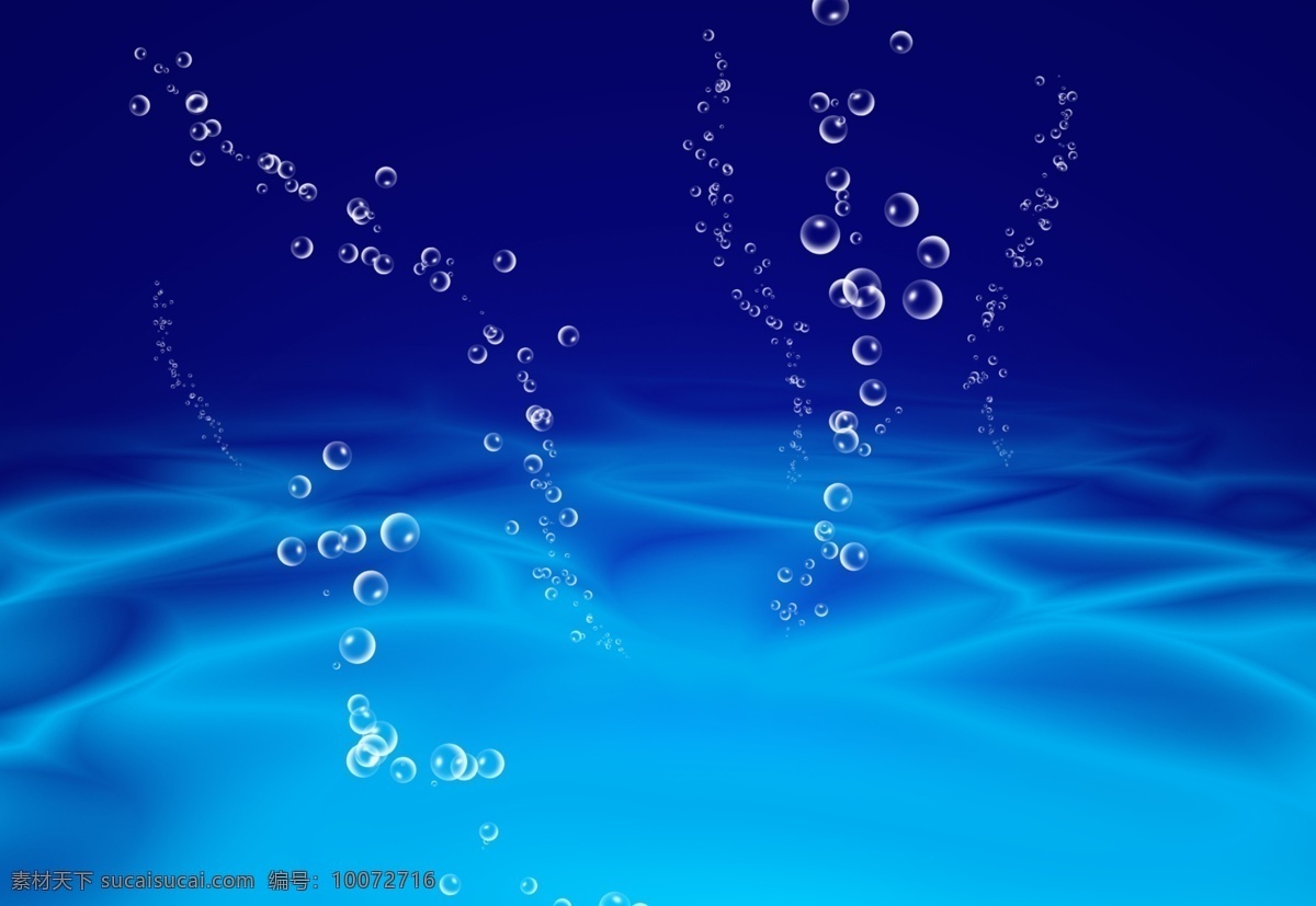 海洋 海底 蓝色 水滴 水 水泡 小素材 自然景观