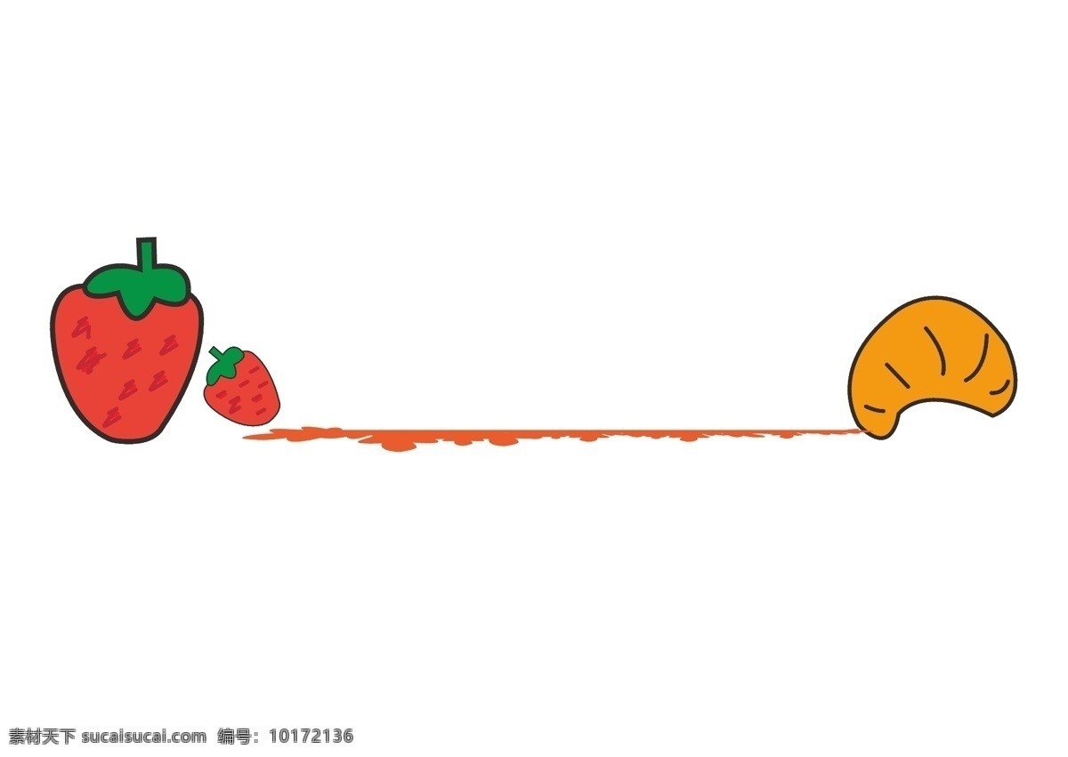 矢量 卡通 创意 水果 分割线 草莓