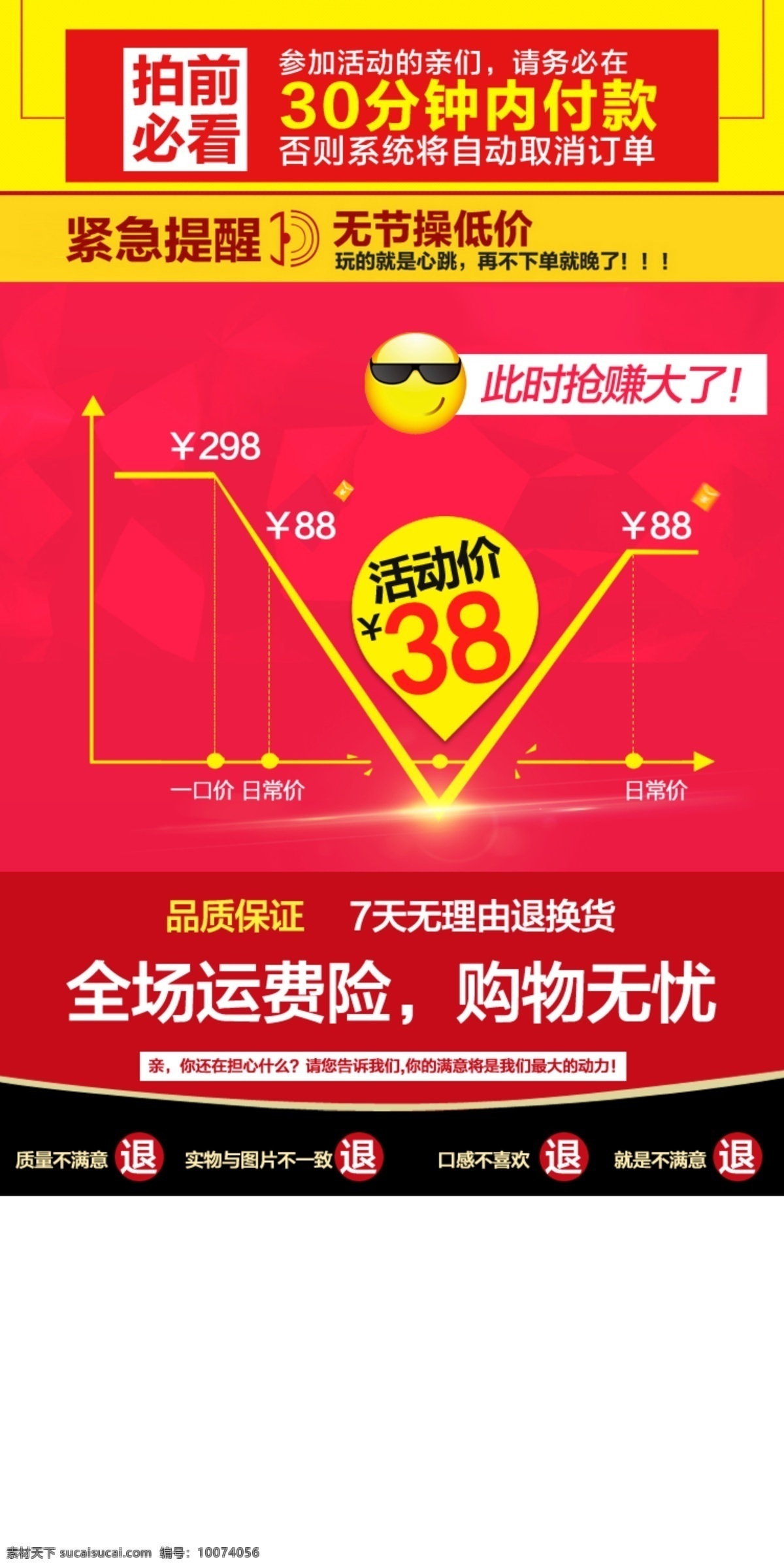 聚划算 详情海报 拍前必看 红色