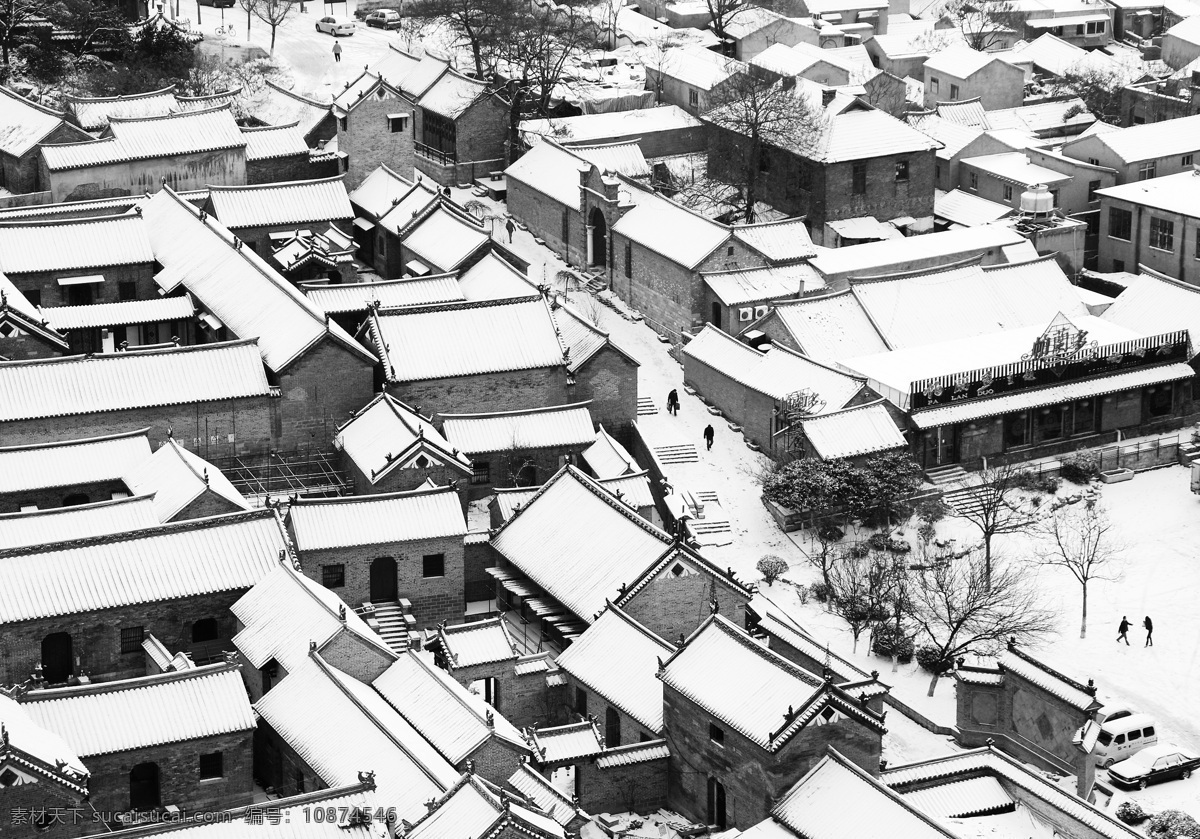 雪韵 徐州风光 户部山 民居 雪景 黑白 戏马台 冬天 建筑景观 自然景观