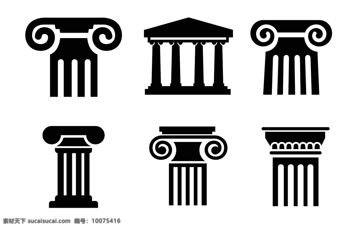 罗马柱 雕刻 环境设计 建筑材料 建筑花纹 建筑设计 欧洲 石柱 石刻 手绘 矢量 装饰素材
