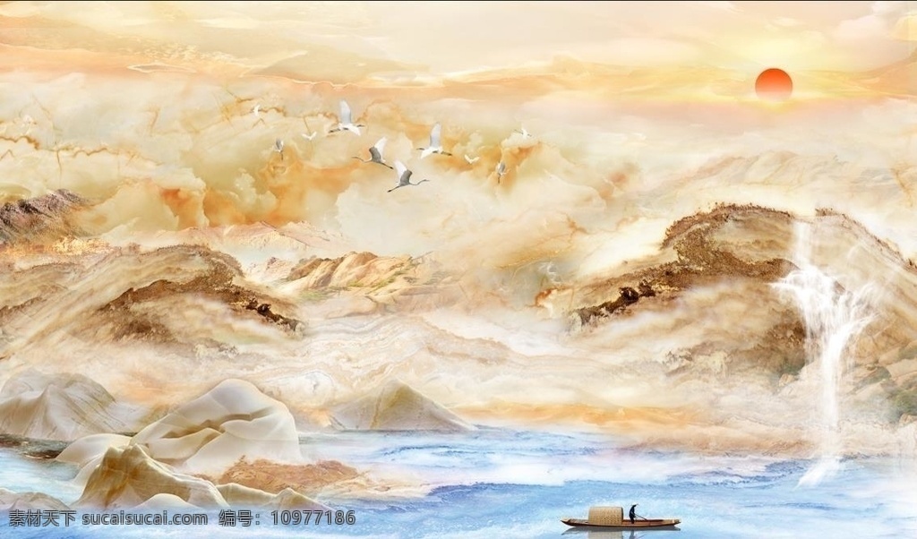 大理石纹 流水生财 海纳百川 江山如画 高山流水