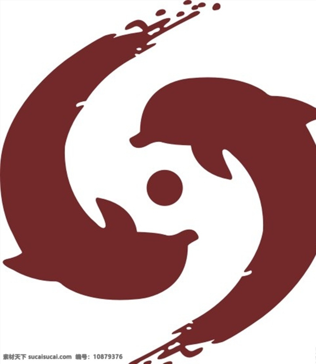 海豚 图标 logo 标志设计 图案 海豚图标 海豚logo 海豚标志 标志剪影 圆形海豚 文化艺术