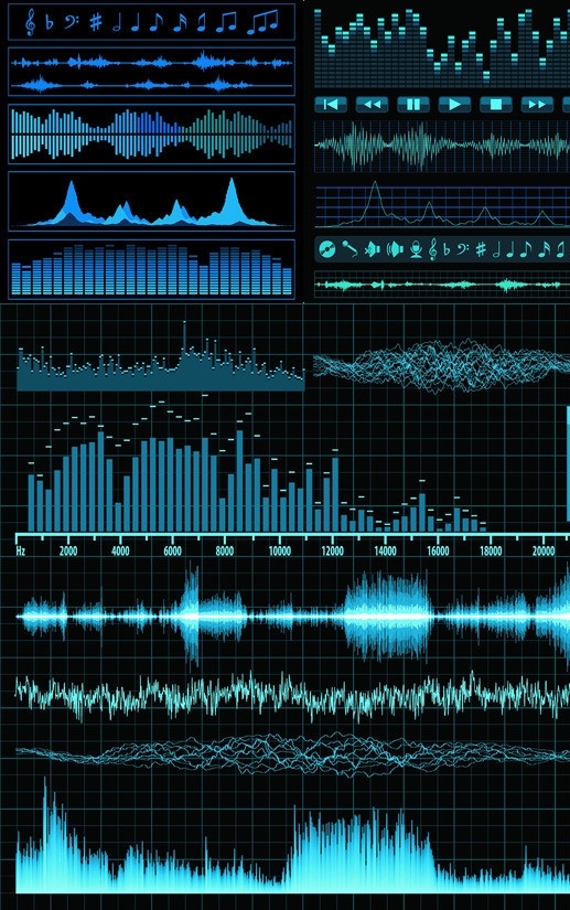 音乐频率 声波 矢量 音乐 频率 波普 动感 音频 柱状图 声浪 线性 编辑 软件 通讯科技 现代科技