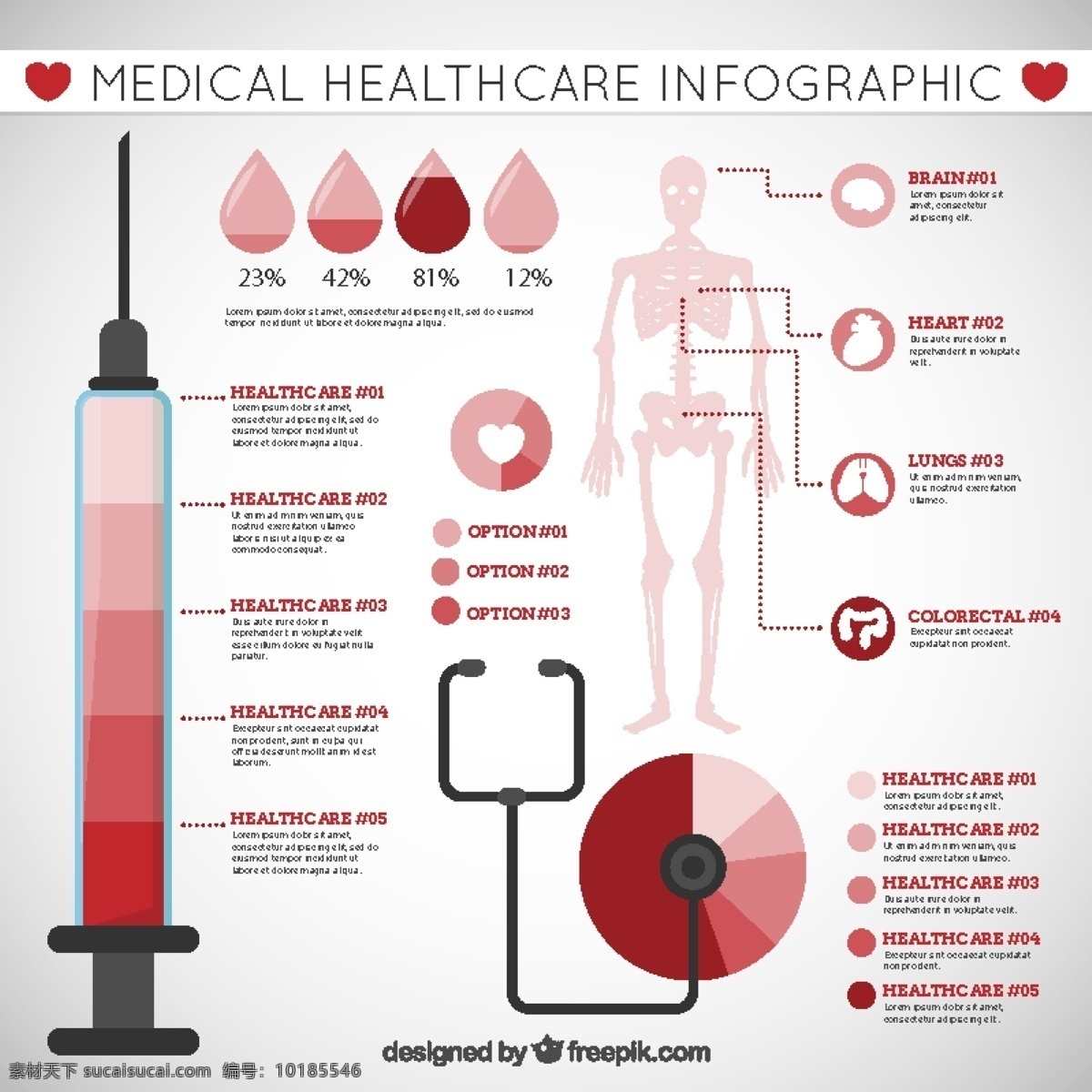 医疗保健 infography 图表 心 脑 医疗 模板 健康 医生 红 图形 医院 人 血 药 降 图 信息 流程 数据 白色