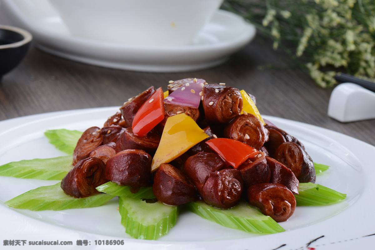 红烧同肠 同肠 红烧大肠 猪大肠 套肠 中式菜肴 餐饮美食 传统美食