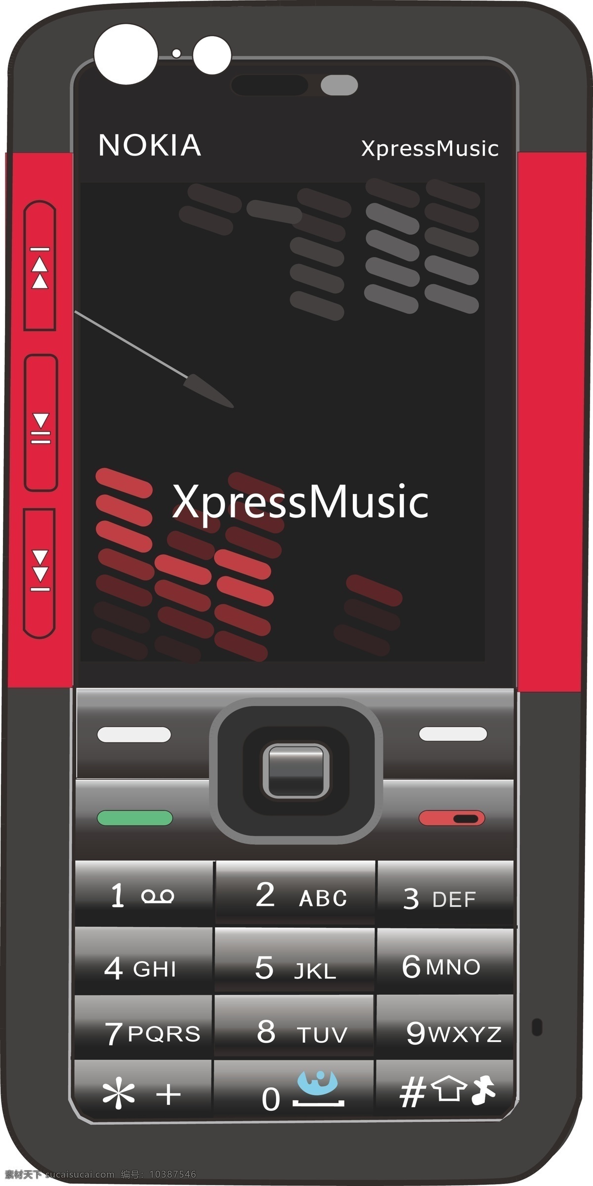 红色诺基亚 诺基亚手机 红色 通讯科技 现代科技 矢量 数码产品