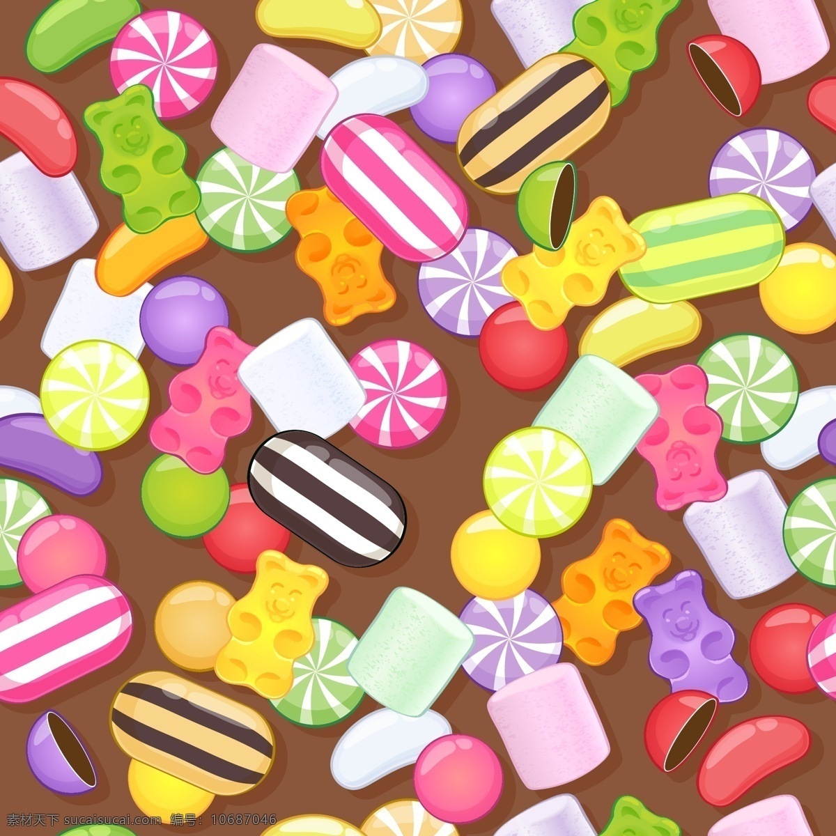 彩色 可爱 美味 糖果 背景 底纹 甜蜜
