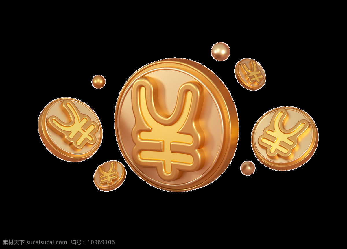 金币 金钱 立体 金色 装饰 背景 png格式
