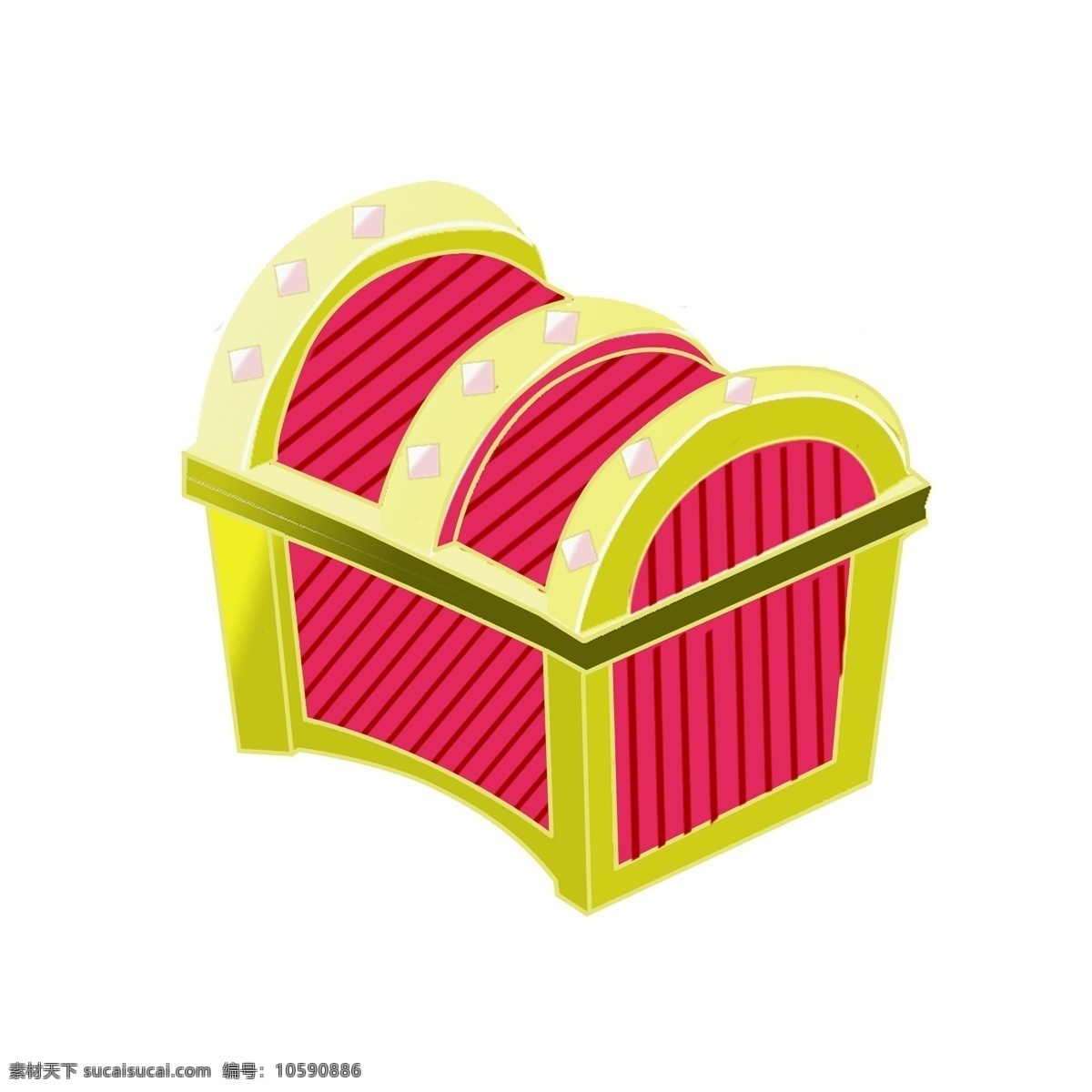 红色 宝 箱 装饰 插画 红色的宝箱 圆弧形宝箱 金边装饰 卡通箱子 木质箱子 宝藏宝箱插画 创意宝箱