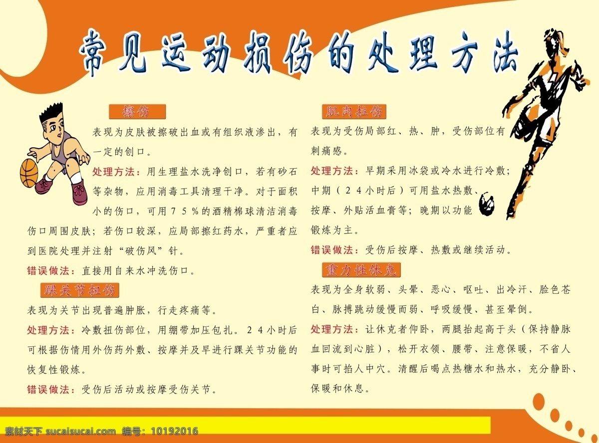 常见 运动 处理 方法 运动损伤 损伤处理 处理方法 校园运动 板块 广告 展板模板