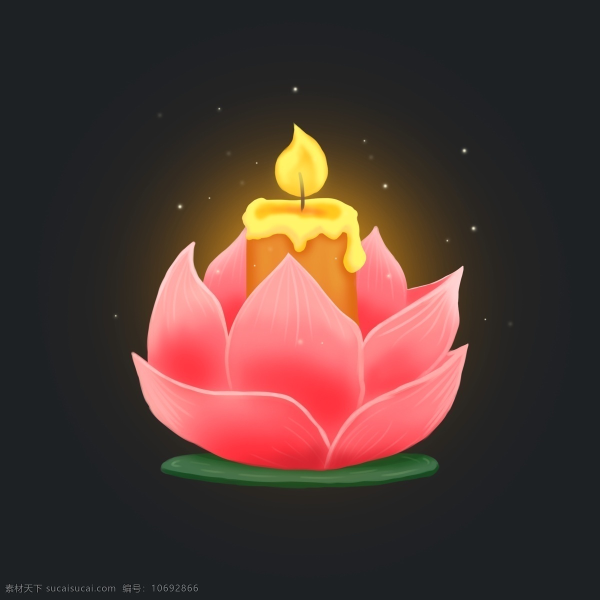 蜡烛 花灯 莲花 荷花 祈祷 ui 古风 元素 icon 游戏风 cg 火 灯 免抠 可商用