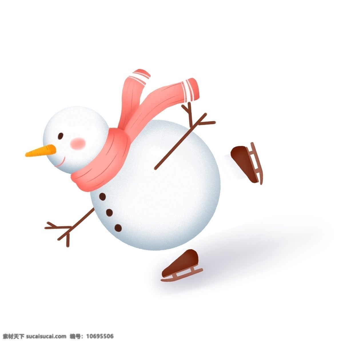 冬天 开心 滑雪 雪人 卡通 创意 冬季 运动 圣诞