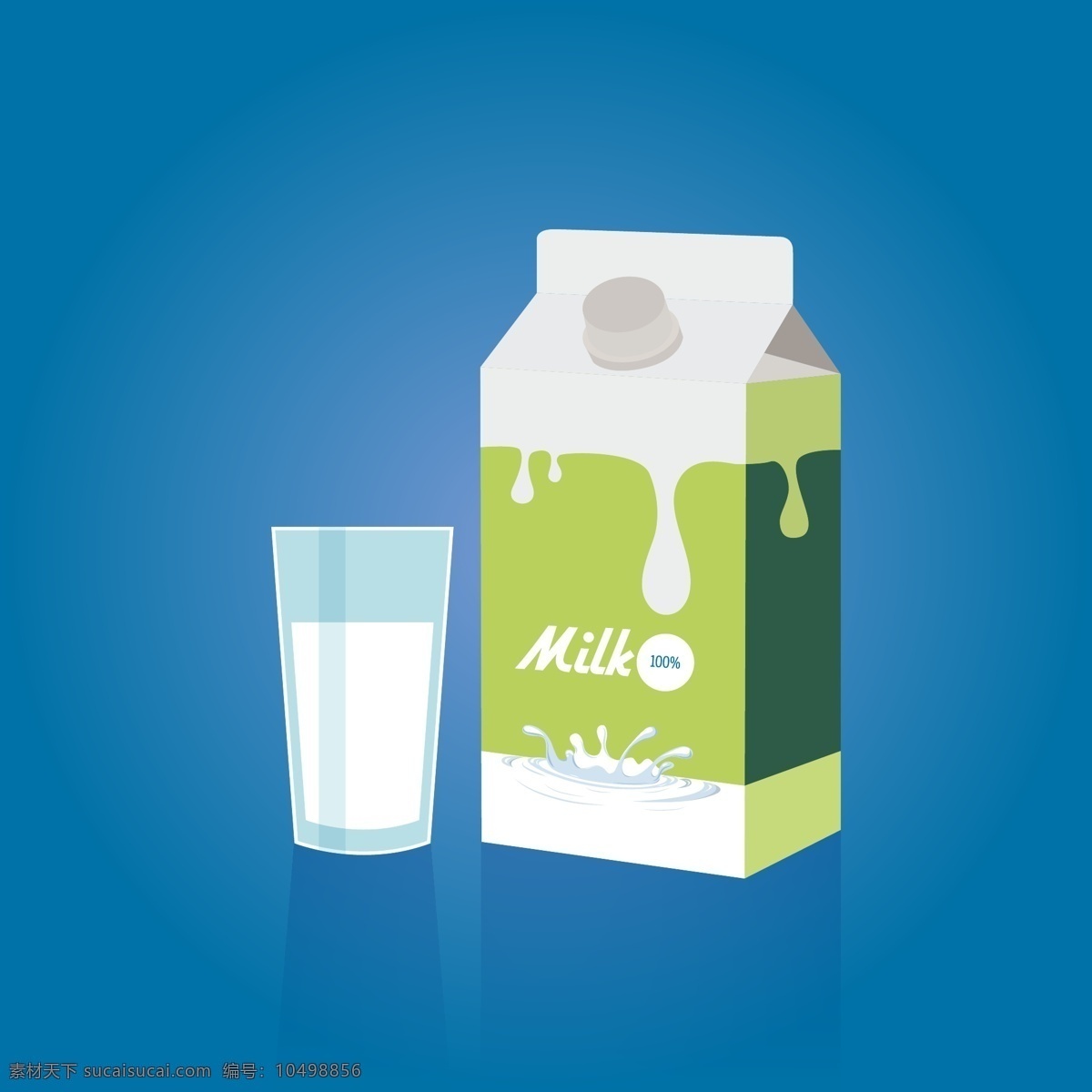 牛奶和牛奶盒 牛奶盒 牛奶 杯子 包装 矢量包装
