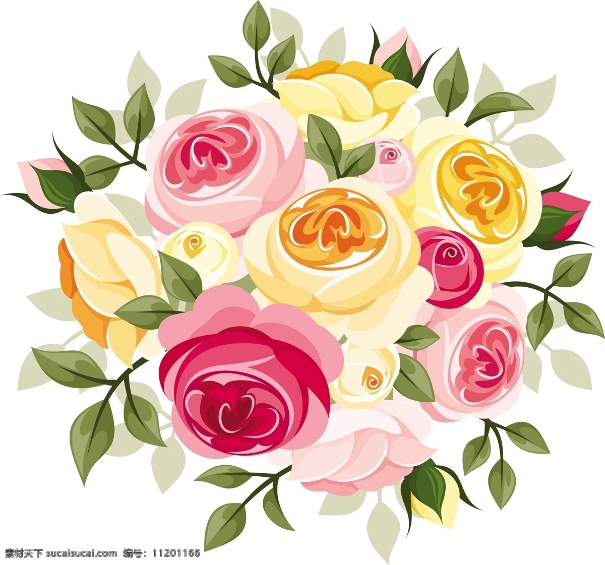 优雅 花朵 花束 矢量 花 花卉 矢量花朵 矢量图 花纹花边
