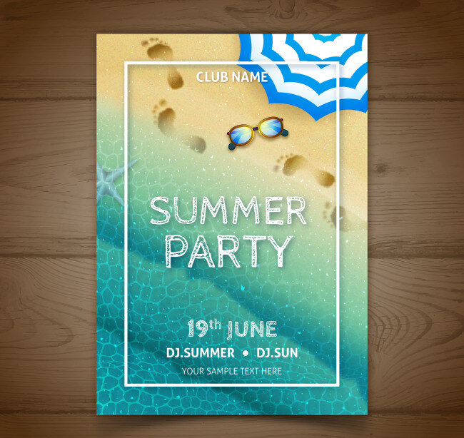 浪漫 唯美 夏季 沙滩 派对 背景素材 矢量素材 活动海报 促销海报 夏季海报 夏季活动海报 派对海报 海洋