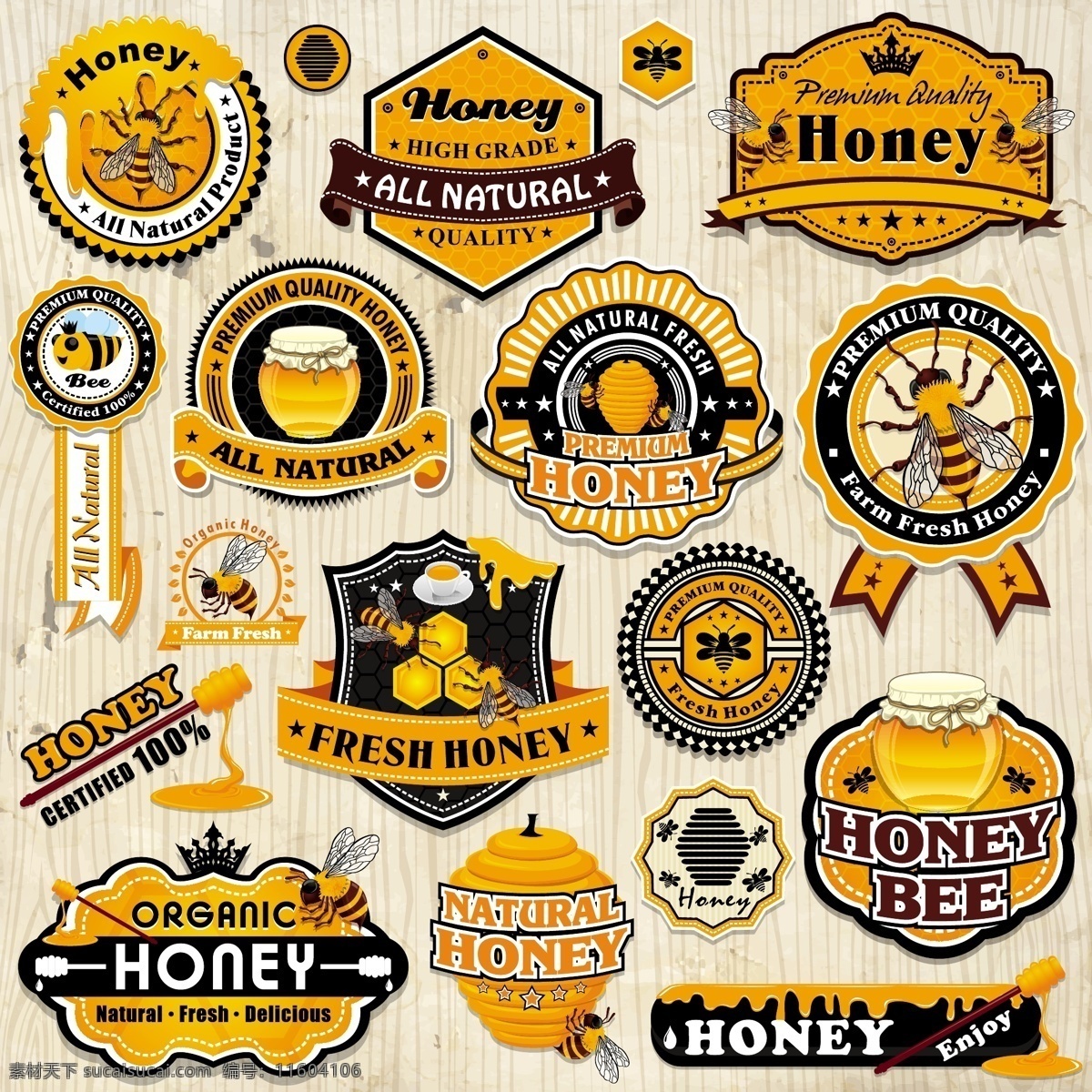 矢量蜜糖标签 蜂蜜标签 蜜糖标签 蜜蜂 蜂蜜标志 蜂蜜图标 矢量标签 生活百科 矢量素材 白色