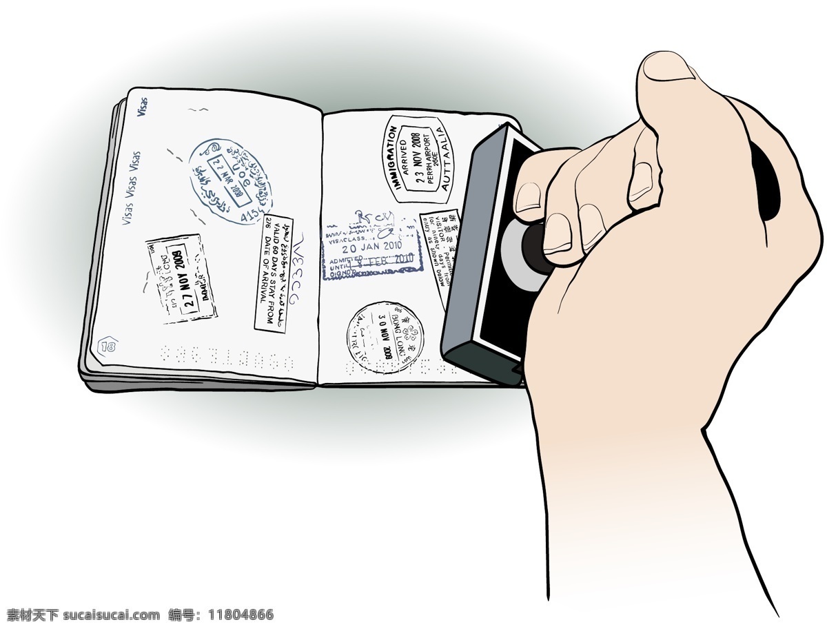 护照 盖章 矢量图 签证 印章 其他矢量图