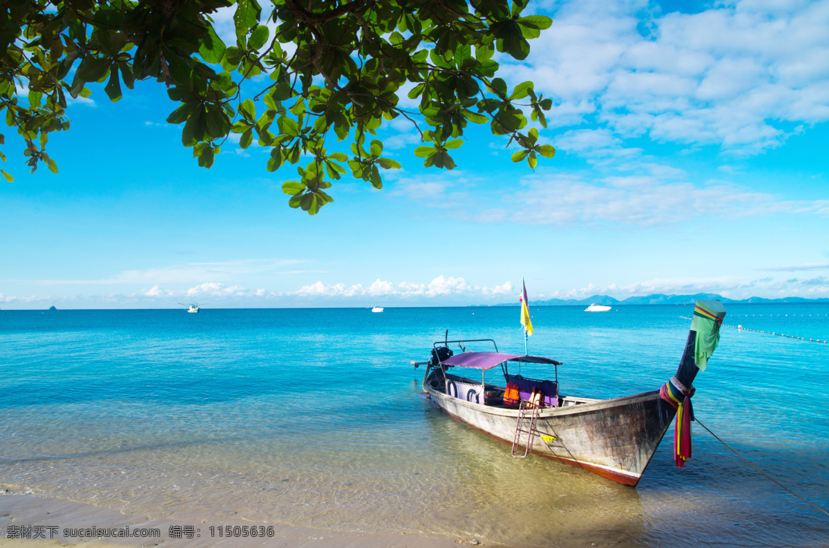 海滩背景 白云 创意背景 海边 海水 蓝色海水 梦幻背景 沙滩 沙子 滩 背景 素材图片 树叶 阳光 夏天 自然风光 自然风景 自然景观 psd源文件