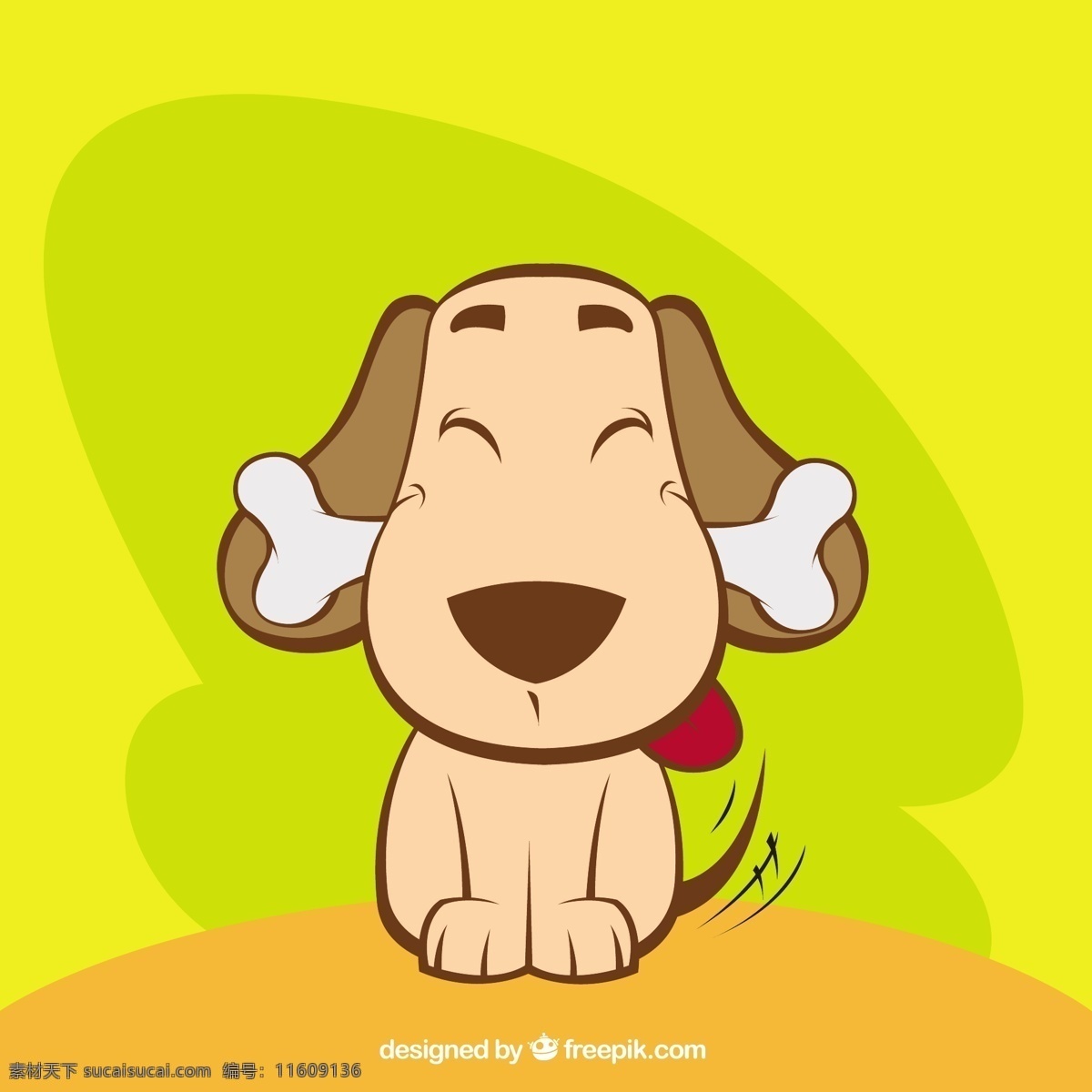 可爱的小狗 动物 卡通 可爱 宠物 插图