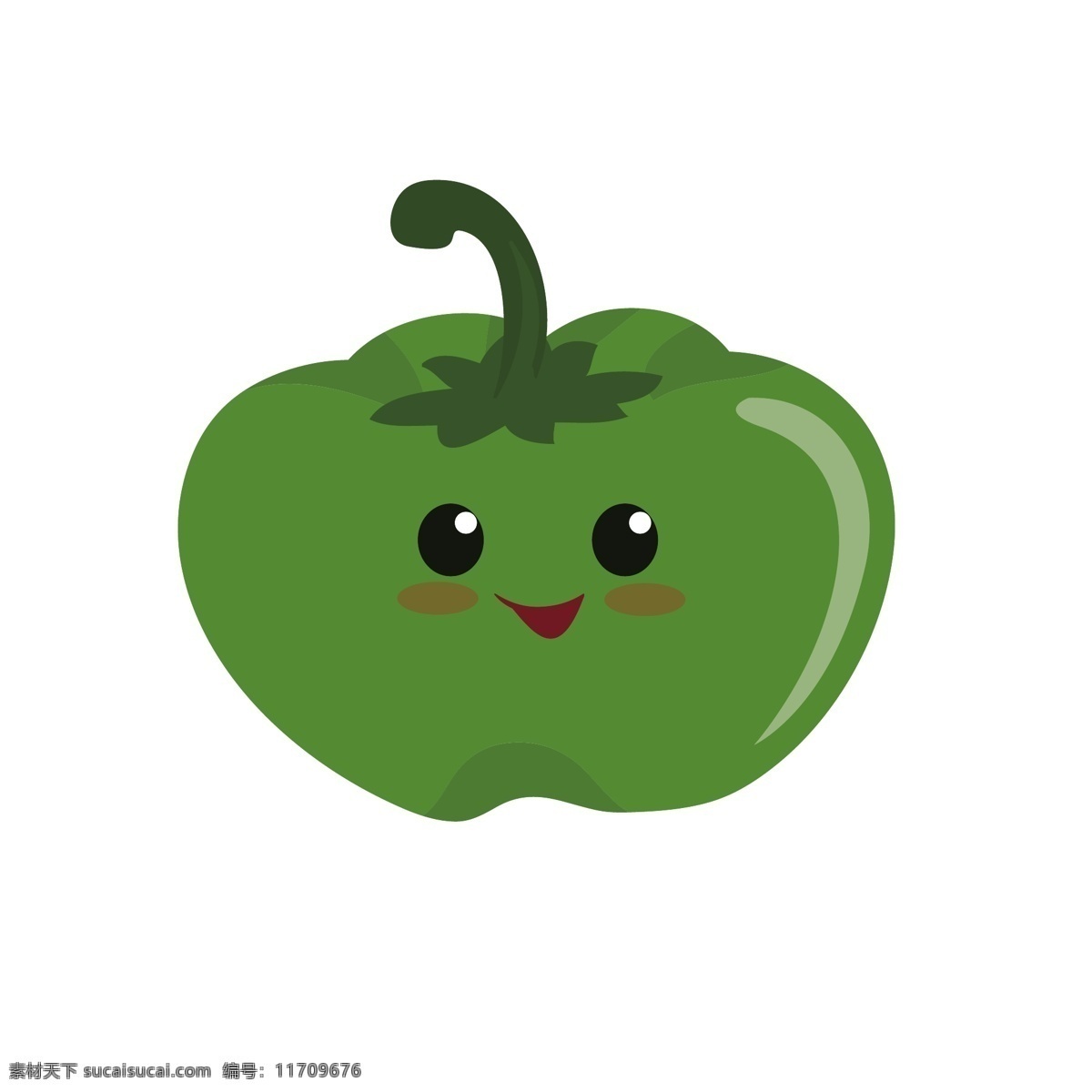 卡通 绿色 甜椒 矢量 卡通甜椒 可爱 可爱的 可爱的甜椒 卡通的甜椒 绿色的甜椒