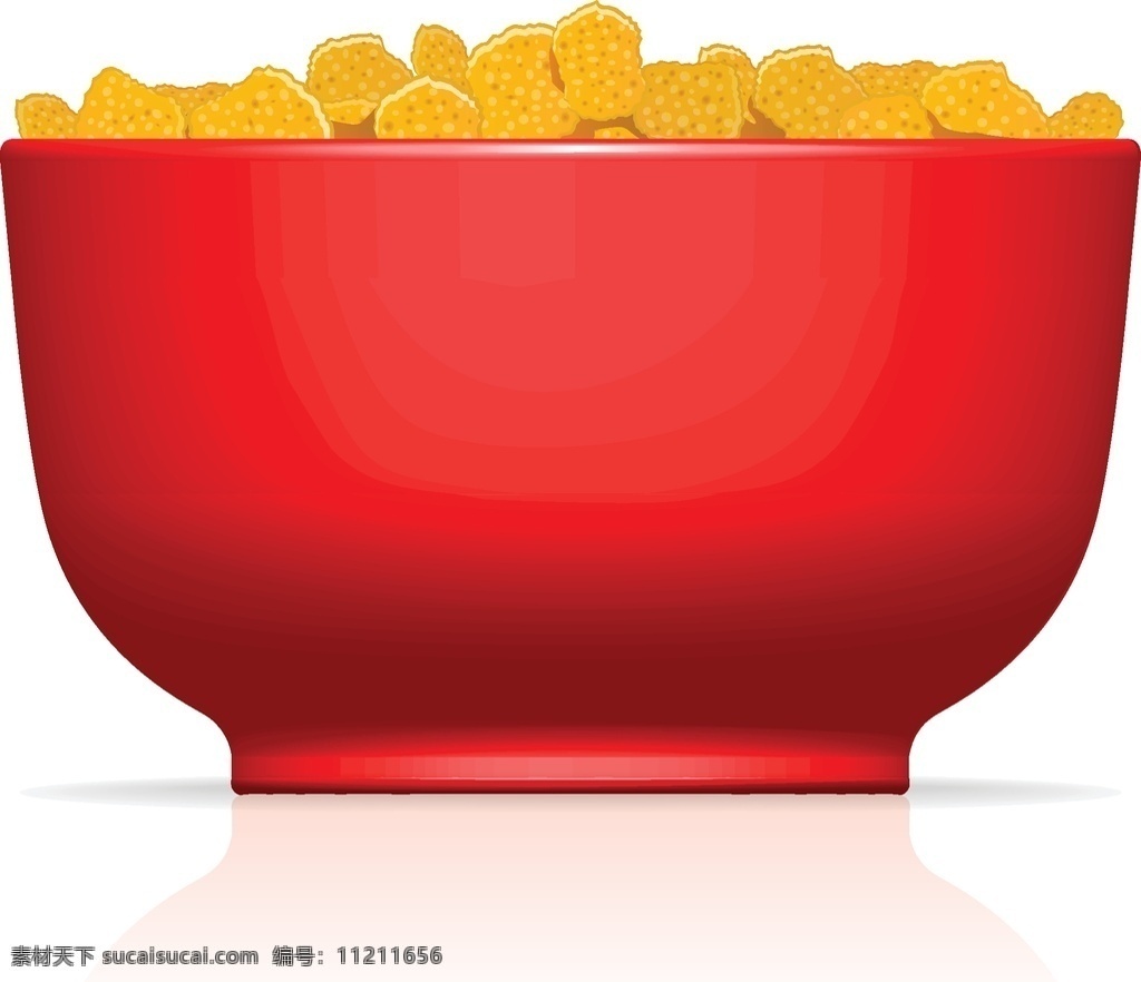 红色碗图片 红色碗 碗 大碗 玉米粒 红色的碗 矢量碗