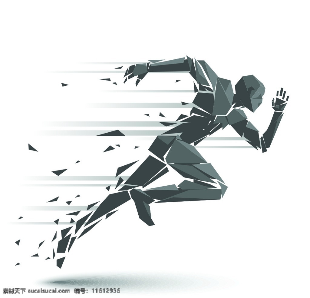 急速 跑步 人物 急速跑步 动作设计 矢量 极速运动 动感 几何多边形 速度 运动员 插画 球员插画 体育运动 体育插图 矢量素材 卡通设计