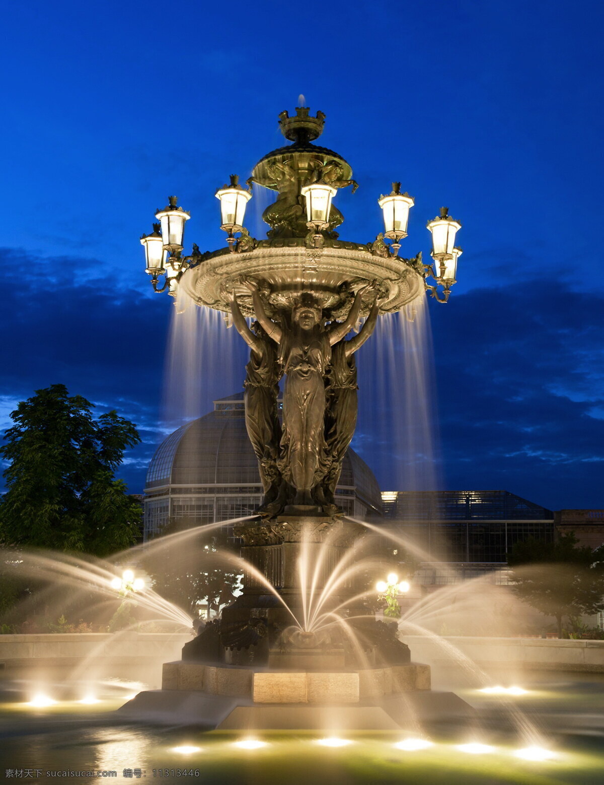 广场 水池 喷泉 高清 欧式 欧式喷泉