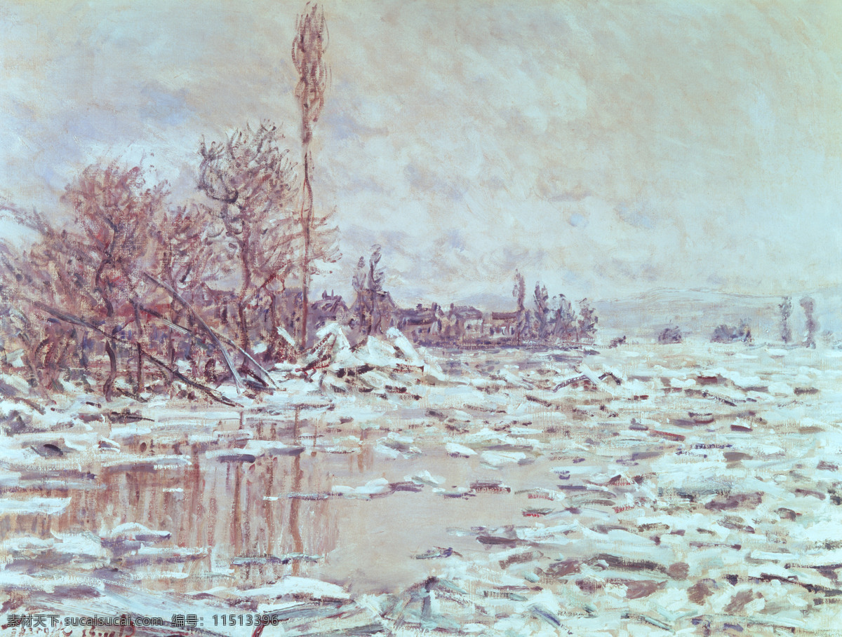 monet 风景 油画 装饰画 法国 画家 克劳德 weather grey ice of breakup 莫 奈 oscar claude 印象派 风景画 静物 装饰素材