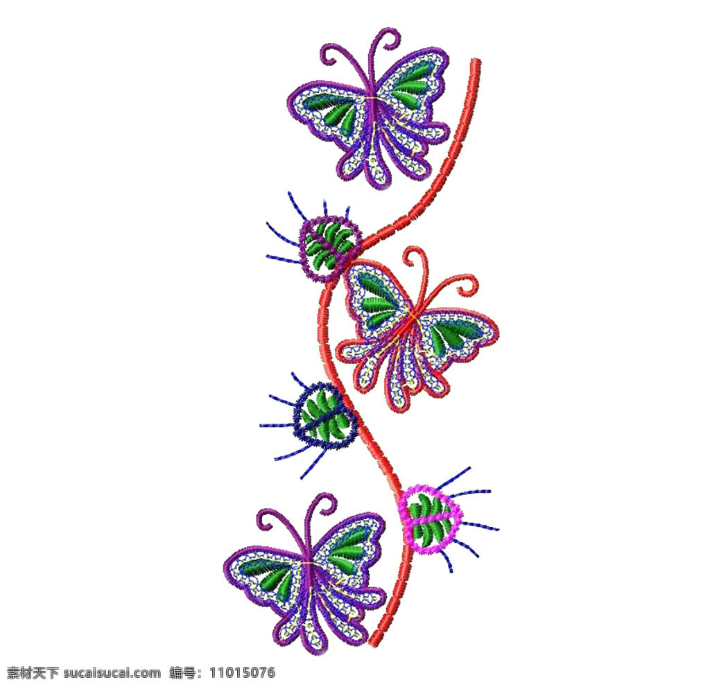 绣花免费下载 动物 服装图案 蝴蝶 绣花 面料图库 服装设计 图案花型