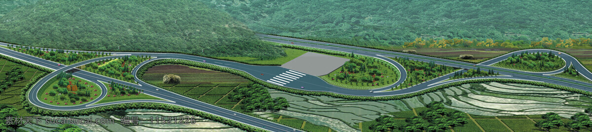 高速公路 出入口 前半部 分 户外 景观设计 环境设计