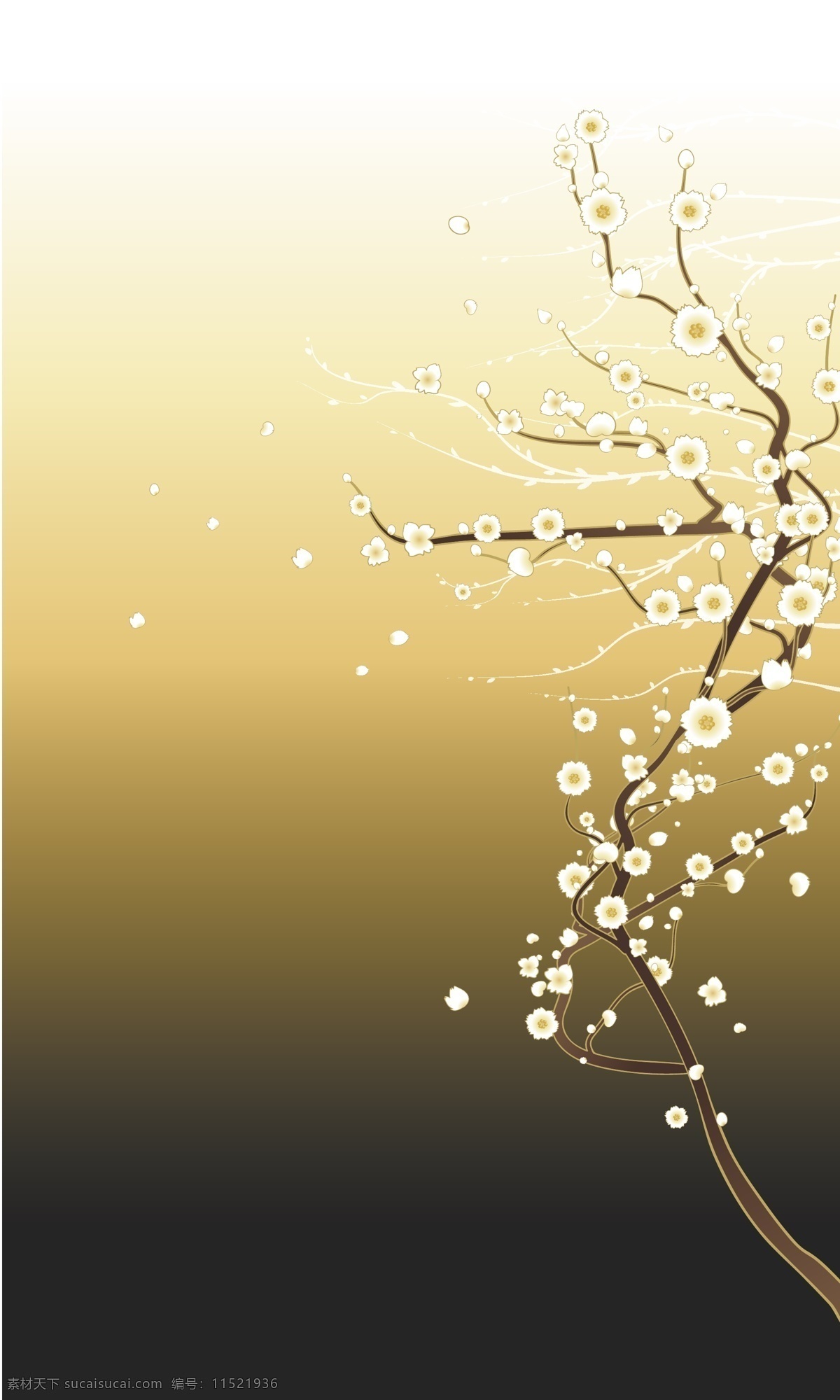 移门图案 树枝移门 桃花移门 桃花 树枝 矢量移门 矢量图 移门系列 矢量 白色