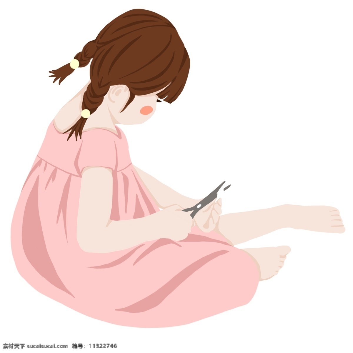 粉色 可爱 女孩 插画 衣服 卡通 彩色 小清新 创意 手绘 元素 现代 简约 装饰 图案
