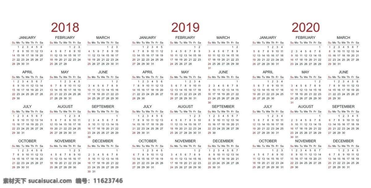 2019 年历 模板 年 日历 猪年素材