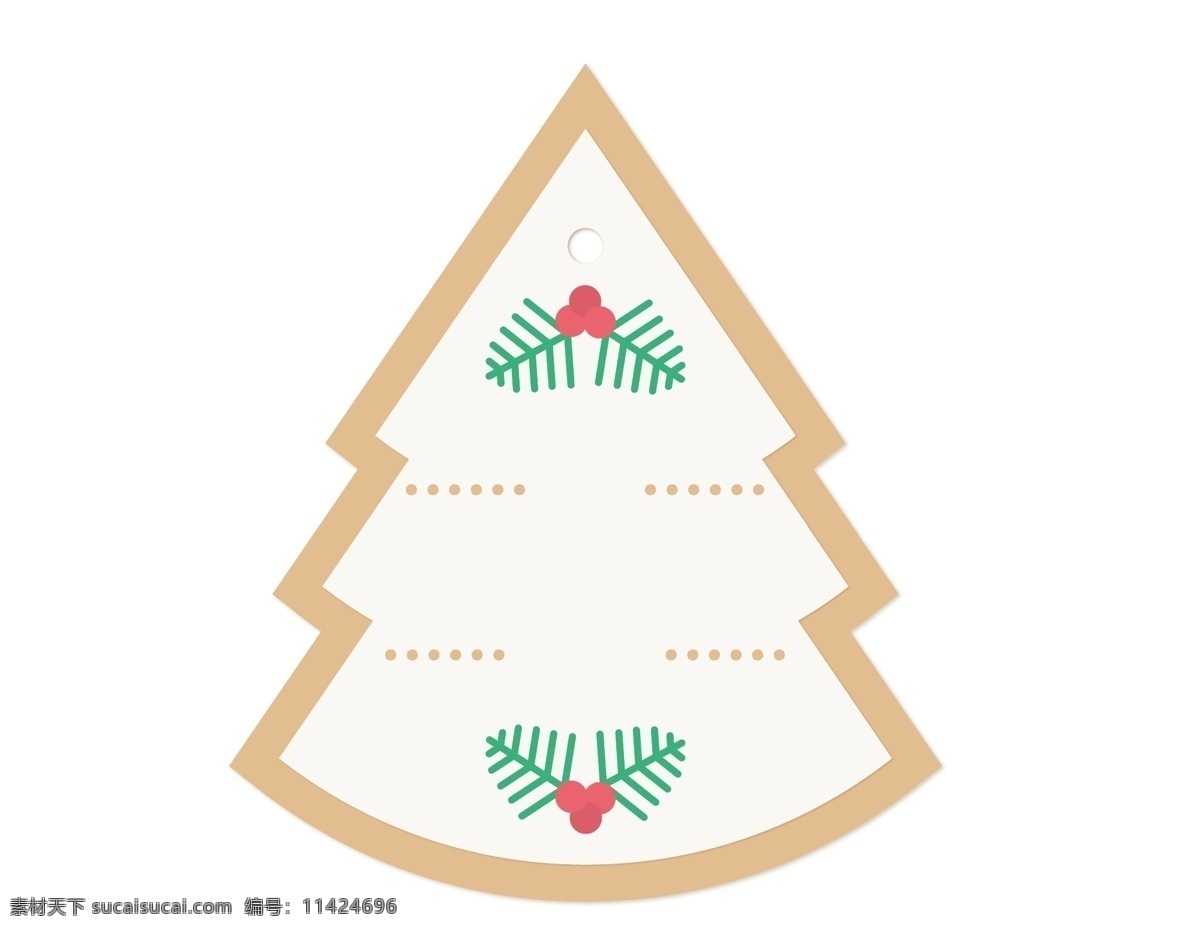 手绘 圣诞树 标签 元素 抽象 白色 ai元素 免扣元素