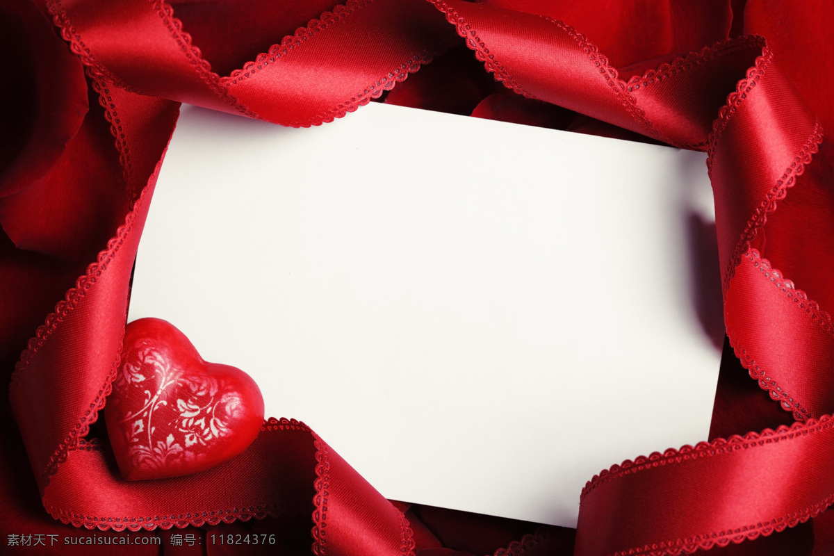 情人节卡片 节日 情人节 爱心 卡片 空白卡片 红色丝带 节日庆典 生活百科 白色