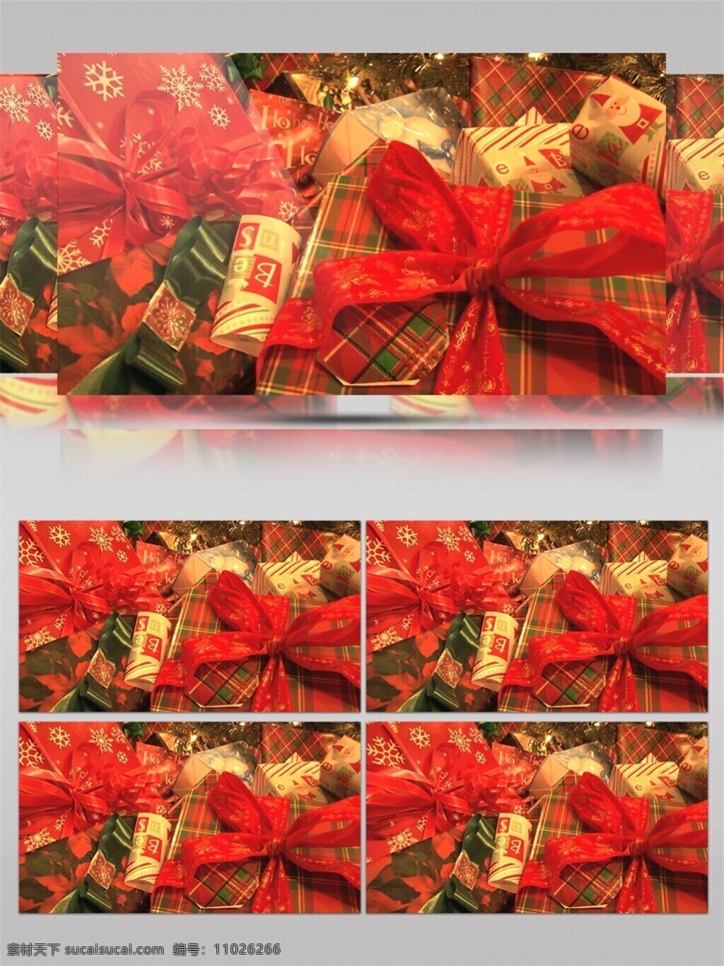 红色 礼物 圣诞节 视频 高质量 背景 红色喜庆 节日背景素材 礼物庆祝 美景动态背景