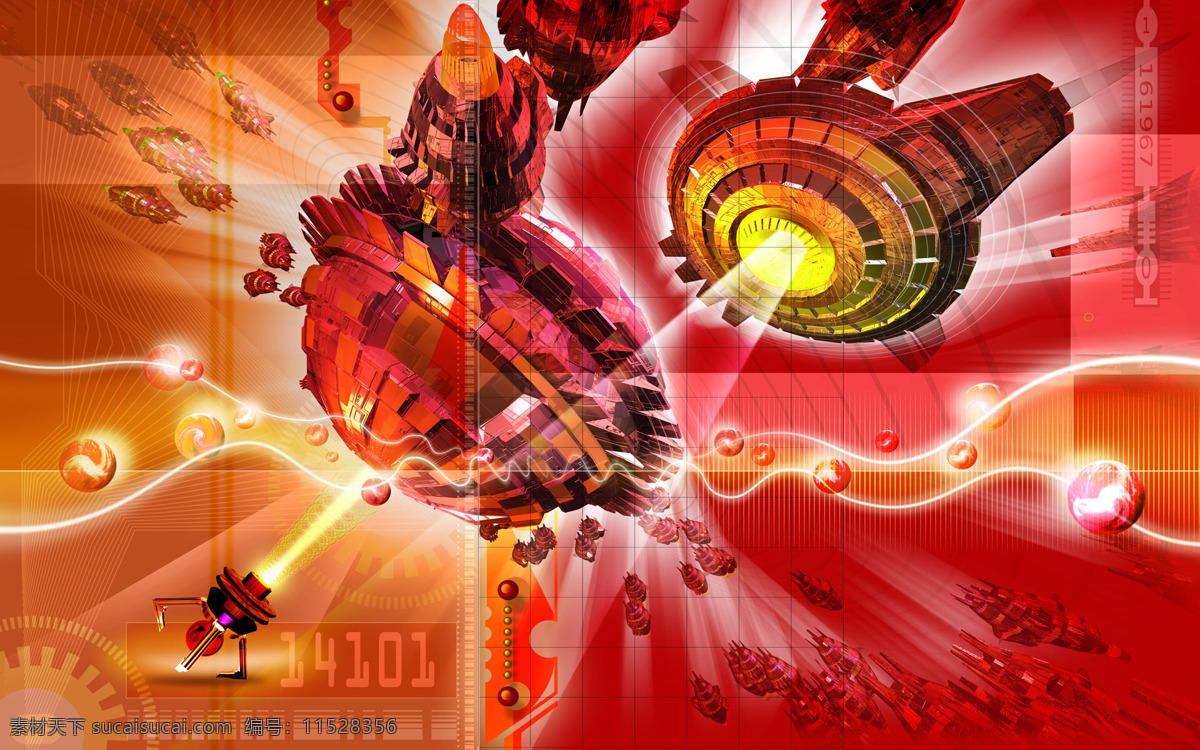 3d 科幻 创意 壁纸 红色经典 科幻壁纸 立体设计 文化艺术