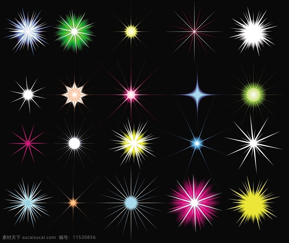 群星 闪耀 色彩 矢量 材料 闪闪发光 星星 颜色 其他载体 矢量图 其他矢量图