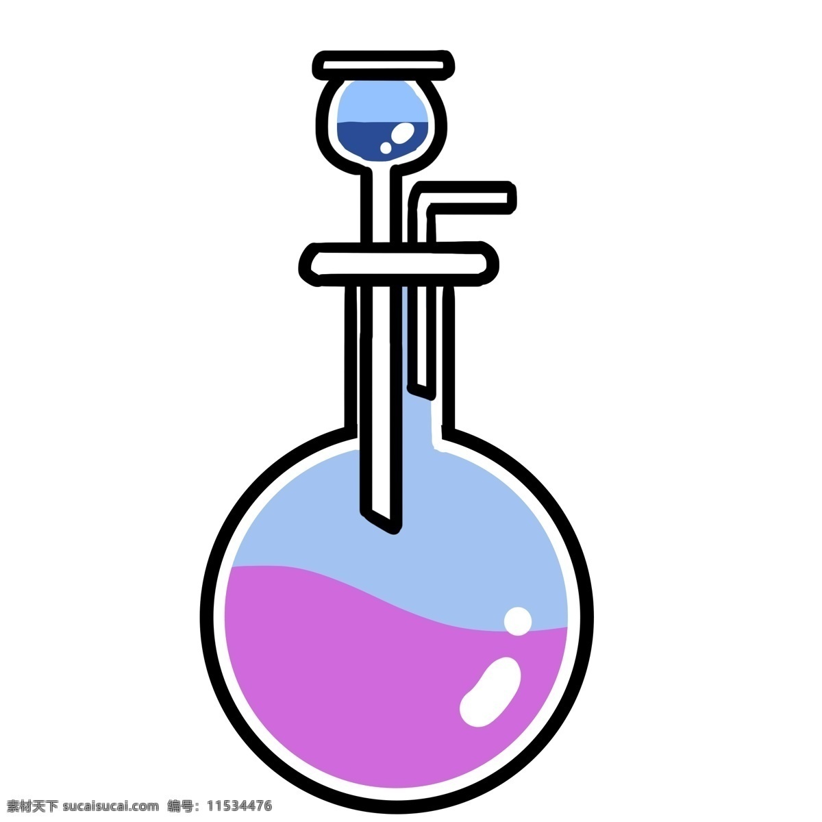 化学实验 器材 漏斗 插画 粉色的液体 卡通插画 化学插画 化学仪器 化学器材 化学工具 实验的漏斗