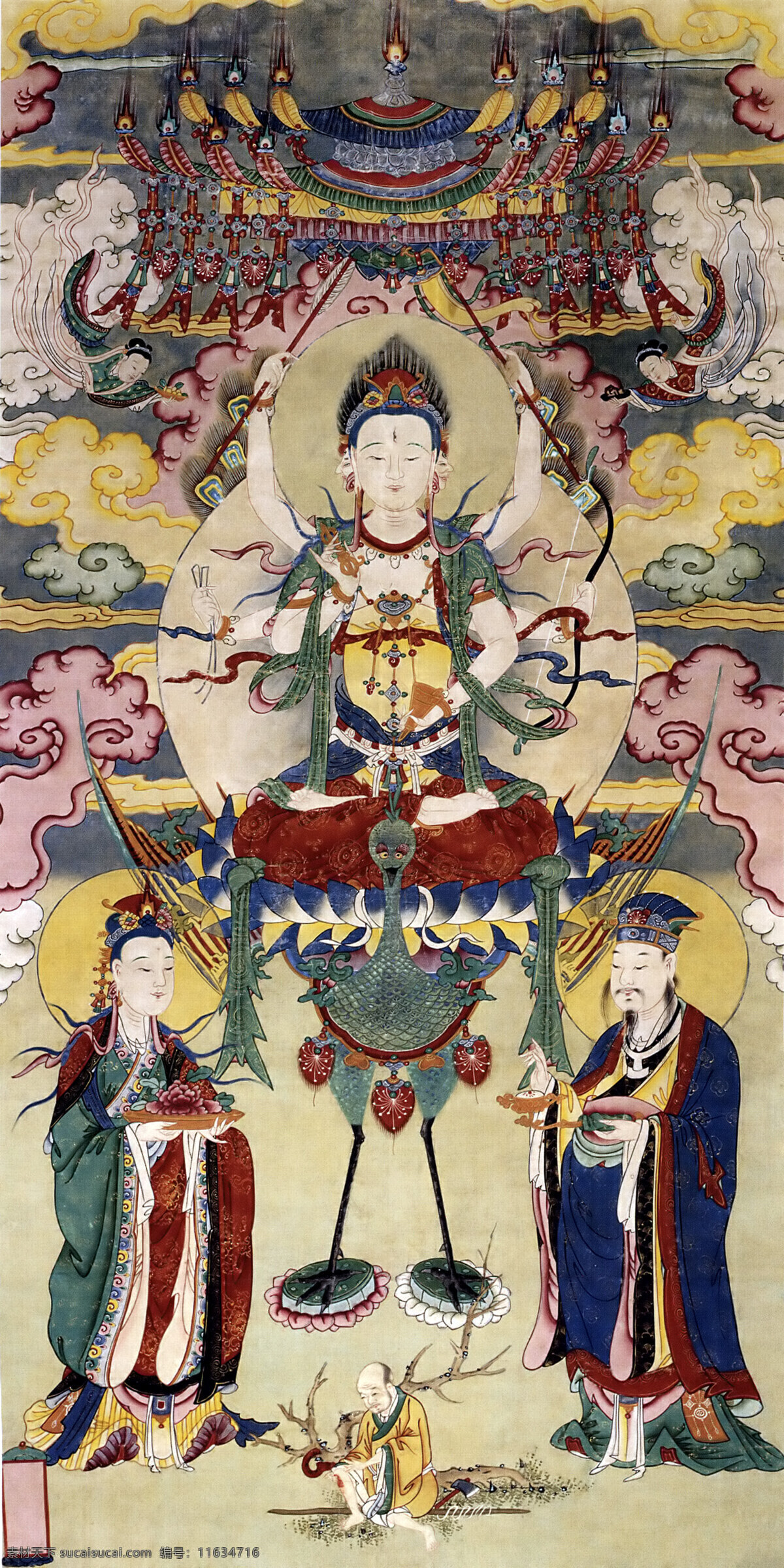 孔雀 大明 王 佛 文化艺术 宗教信仰 孔雀大明王 水陆画