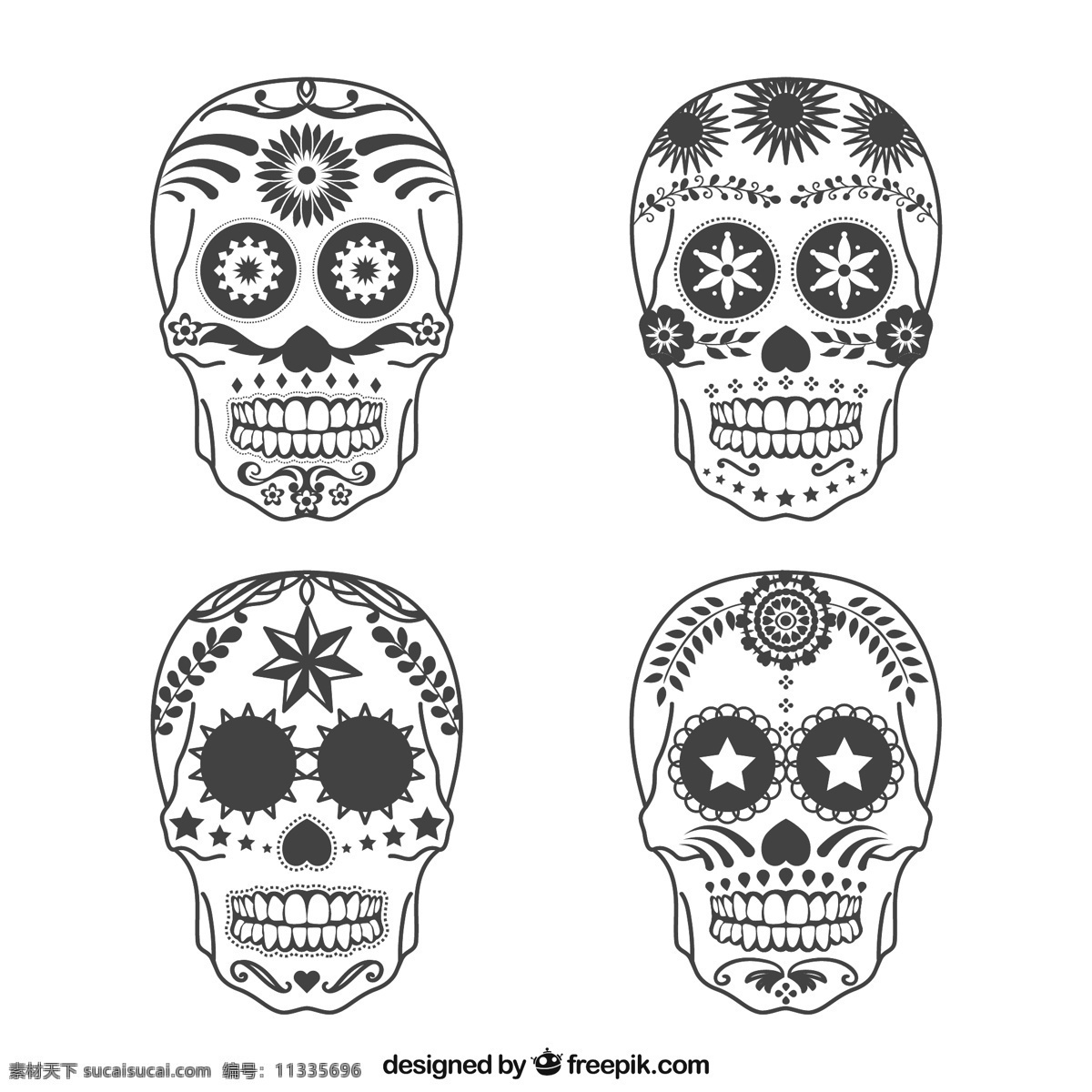 万圣节背景 万圣节 饰品 头骨 纹身 墨西哥 观赏 骷髅 繁体 死亡 十一月 传统 品种繁多 品种