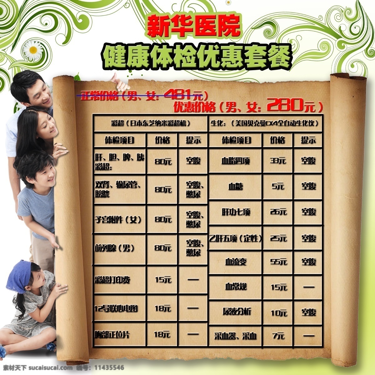 医疗 体检 宣传海报 健康 家庭 绿色 牛皮纸 人物 宣传 医院 海报 原创设计 原创海报