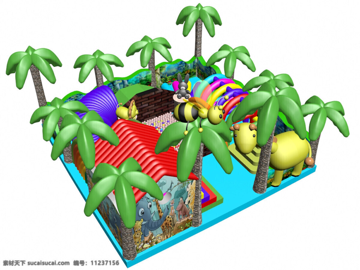 3d设计 3d作品 城堡 淘气堡 玩具 游乐场 游戏 设计素材 模板下载 淘气堡设计 psd源文件