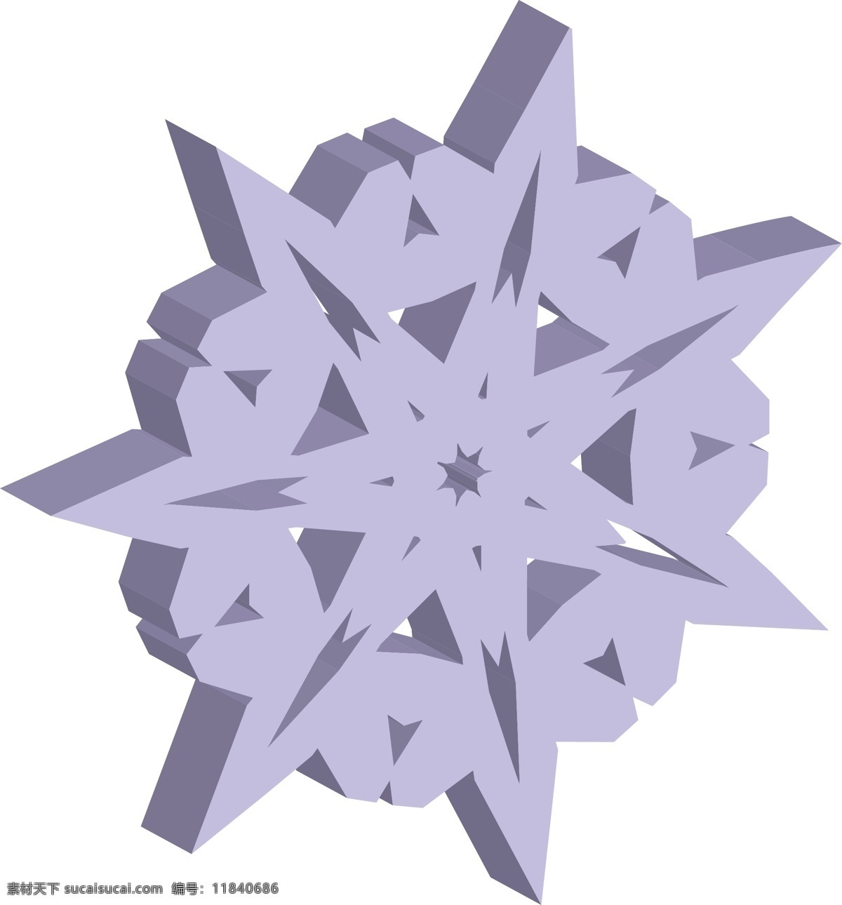 装饰 d 紫色 立体 雪花 元素