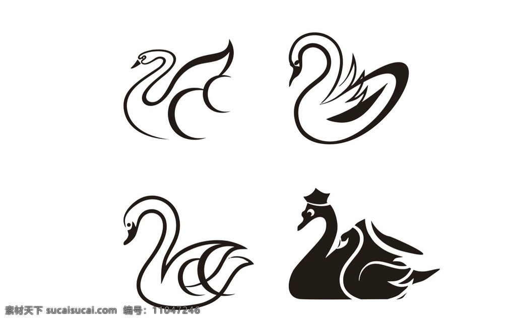 矢量天鹅多种 矢量标识 天鹅 美容门头 标识 小婴儿 原创 标志图标 企业 logo 标志