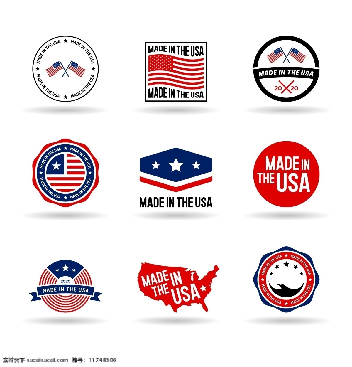 美国 国旗 logo 标志设计 创意logo logo图形 商标设计 行业标志 标志图标 矢量素材 白色
