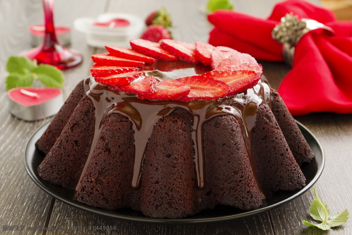 高清 美味 巧克力 蛋糕 糕点 点心 巧克力蛋糕 水果 草莓