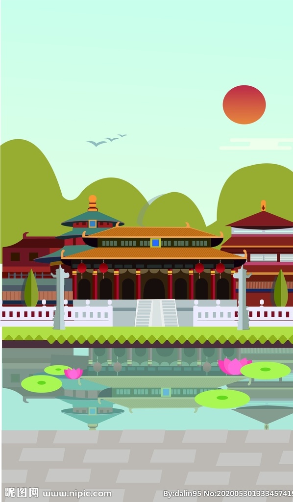北京 风景 插画 建筑 手绘 背景 北京风景 包装设计 平面设计